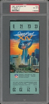 1980 Super Bowl XIV Full Ticket - PSA NM-MT 8
